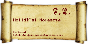 Hollósi Modeszta névjegykártya